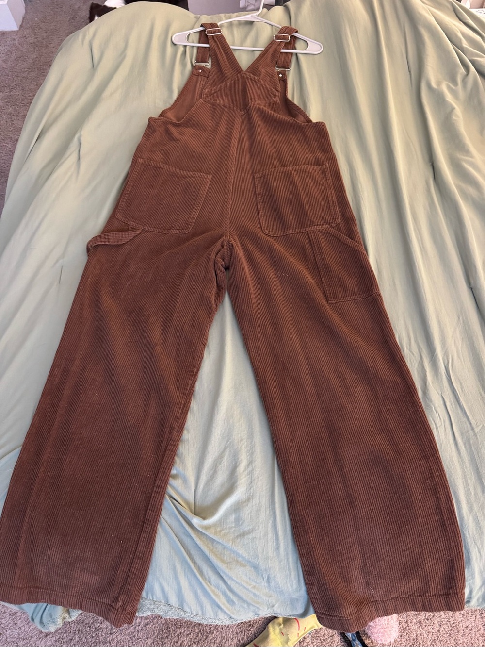 Altar’d State Corduroy Wide-Leg Overalls - Brown - Picture 2 of 3